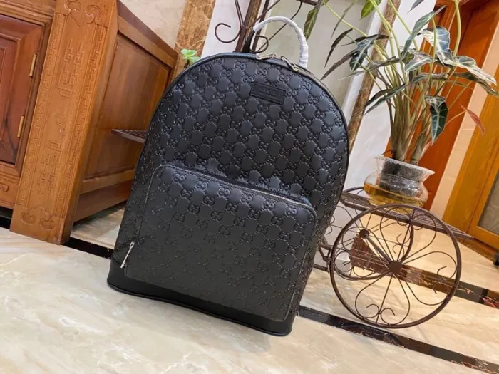 Replica GUCCI MEDIUM GG BACKPACK WITH TAG 3 Replica GUCCI MEDIUM GG BACKPACK WITH TAG - premium 1:1 fake handbag model