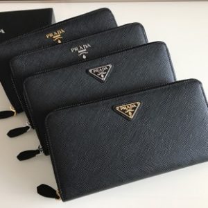 Replica Prada Saffiano Long Zipper Wallet Black 1 Replica Prada Saffiano Long Zipper Wallet Black - ultra-realistic fake designer tote