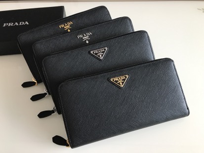Replica Prada Saffiano Long Zipper Wallet Black 1 Replica Prada Saffiano Long Zipper Wallet Black - ultra-realistic fake designer tote