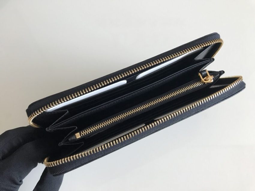 Replica Prada Saffiano Long Zipper Wallet Black 4 Replica Prada Saffiano Long Zipper Wallet Black - 1:1 designer replica handbag