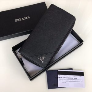 Replica Prada Saffiano Long Wallet Black Silver 2 Replica Prada Saffiano Long Wallet Black Silver - premium 1:1 fake handbag model