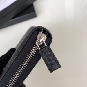 Replica Prada Saffiano Long Wallet Black Silver 4 Replica Prada Saffiano Long Wallet Black Silver - high-end fake designer purse