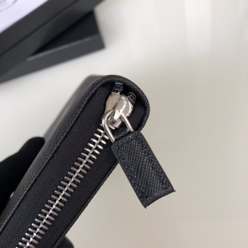 Replica Prada Saffiano Long Wallet Black Silver 4 Replica Prada Saffiano Long Wallet Black Silver - high-end fake designer purse