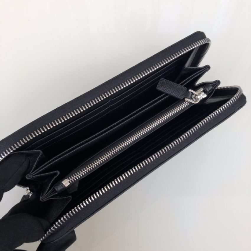 Replica Prada Saffiano Long Wallet Black Silver 5 Replica Prada Saffiano Long Wallet Black Silver - top-rated replica designer bag
