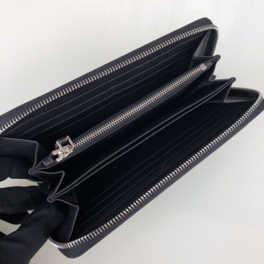 Replica Prada Saffiano Long Wallet Black Silver 7 Replica Prada Saffiano Long Wallet Black Silver - high-quality designer bag clone