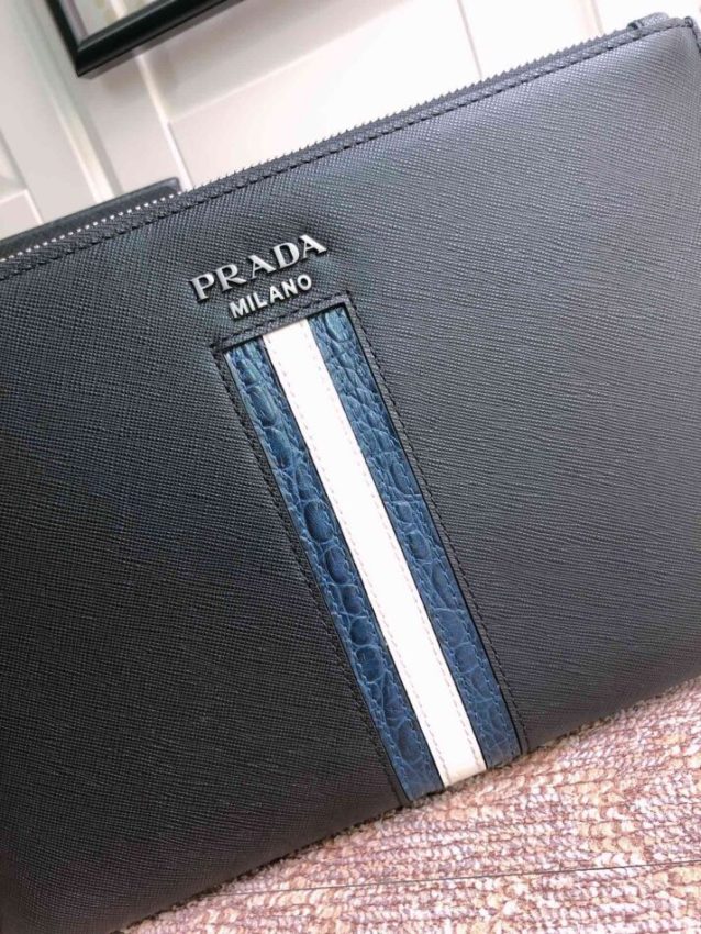 Replica Prada Large Pouch White Line - ultra-realistic fake designer tote