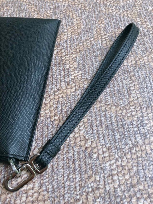 Replica Prada Large Pouch White Line - near-authentic luxury replica handbag