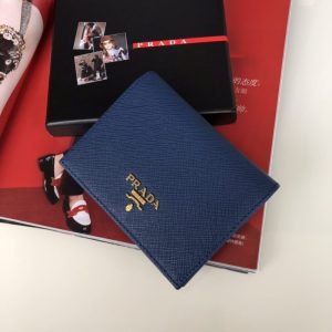 Replica Prada Saffiano Two Fold Wallet Blue - best quality luxury bag dupe