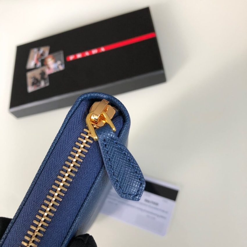 Replica Prada Saffiano Long Zipper Wallet Blue 3 Replica Prada Saffiano Long Zipper Wallet Blue - elite superclone designer purse