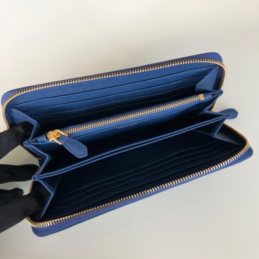 Replica Prada Saffiano Long Zipper Wallet Blue 5 Replica Prada Saffiano Long Zipper Wallet Blue - high-accuracy replica luxury purse