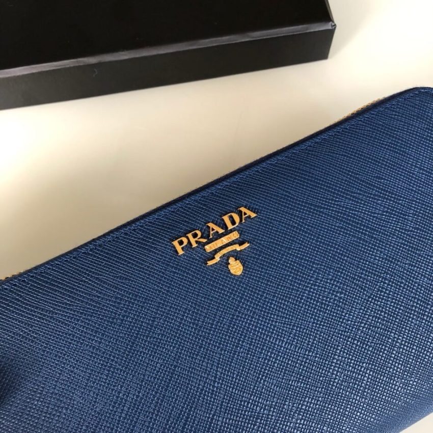 Replica Prada Saffiano Long Zipper Wallet Blue 7 Replica Prada Saffiano Long Zipper Wallet Blue - near-authentic luxury replica handbag