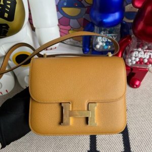 Replica Hermes Constance 18cm Brown - near-authentic luxury replica handbag