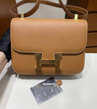 Replica Hermes Constance 24cm Golden Brown - high-end fake designer purse