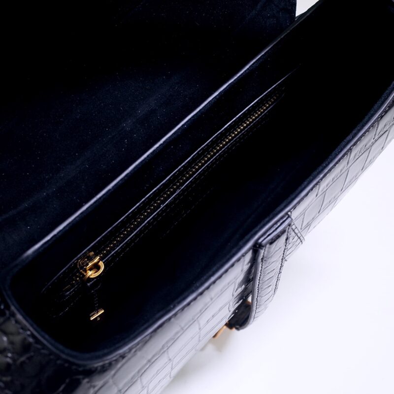 Replica Dior Saddle Bag Crocodile Black 5 Replica Dior Saddle Bag Crocodile Black - premium 1:1 fake handbag model