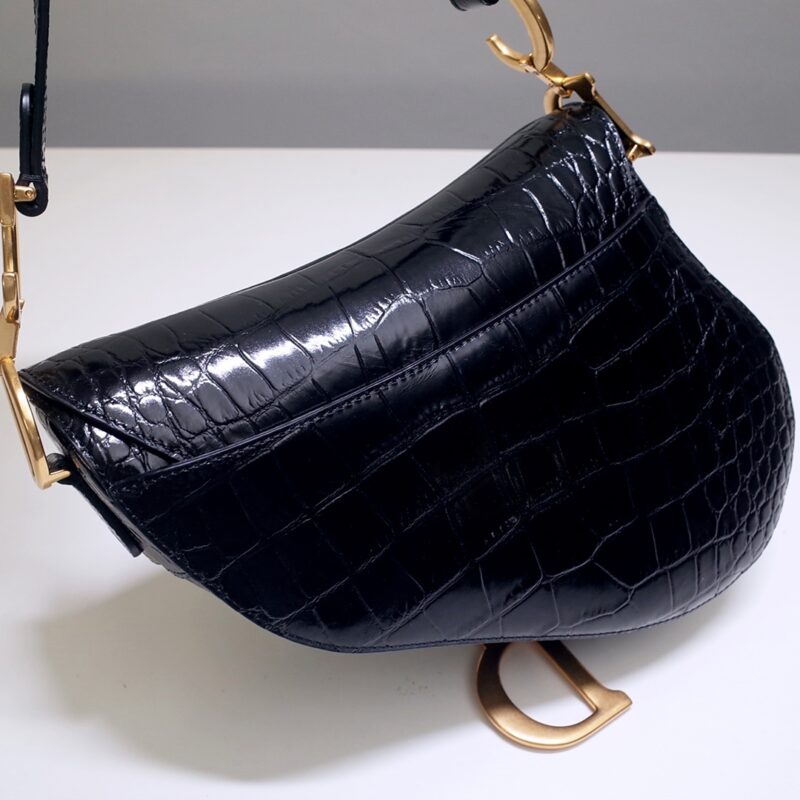 Replica Dior Saddle Bag Crocodile Black 6 Replica Dior Saddle Bag Crocodile Black - realistic designer-inspired fake bag