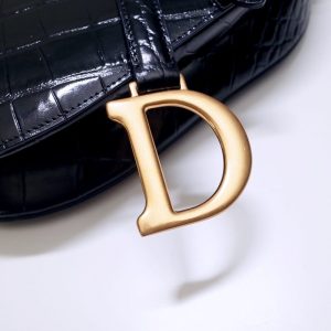 Replica Dior Saddle Bag Crocodile Black 7 Replica Dior Saddle Bag Crocodile Black - premium 1:1 fake handbag model