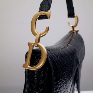 Replica Dior Saddle Bag Crocodile Black 3 Replica Dior Saddle Bag Crocodile Black - elite superclone designer purse
