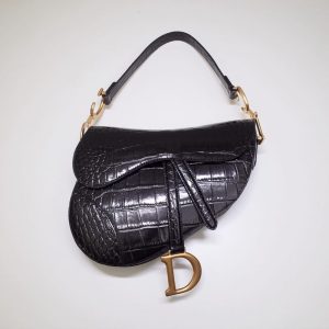 Replica Dior Saddle Bag Crocodile Black 1 Replica Dior Saddle Bag Crocodile Black - ultra-realistic fake designer tote