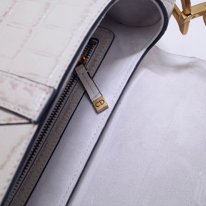 Replica Dior Saddle Bag Crocodile White - best-selling designer handbag dupe