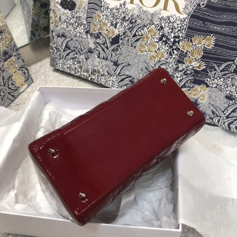 Replica Lady Dior Large Red Patent - realistic designer-inspired fake bag