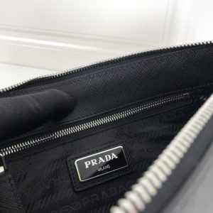 Replica Prada Saffiano Pouch Silver 2 Replica Prada Saffiano Pouch Silver - authentic-look luxury purse replica