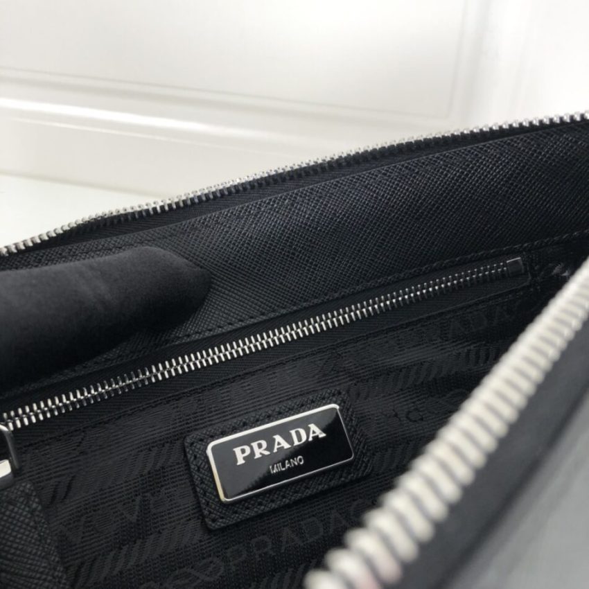 Replica Prada Saffiano Pouch Silver 2 Replica Prada Saffiano Pouch Silver - authentic-look luxury purse replica
