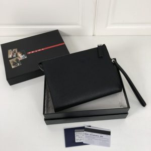 Replica Prada Saffiano Pouch Silver 3 Replica Prada Saffiano Pouch Silver - realistic designer-inspired fake bag