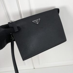 Replica Prada Saffiano Pouch Silver 6 Replica Prada Saffiano Pouch Silver - premium 1:1 fake handbag model