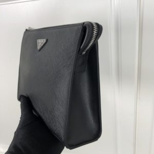 Replica Prada Saffiano Pouch Silver 7 Replica Prada Saffiano Pouch Silver - near-authentic luxury replica handbag