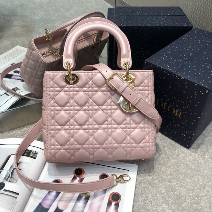 Replica Lady Dior Large Pink 2 Replica Lady Dior Large Pink - top-tier luxury replica shoulder bag