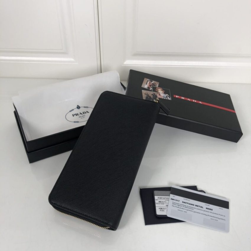 Replica Prada Saffiano Long Wallet Black 4 Replica Prada Saffiano Long Wallet Black - premium-grade designer purse dupe
