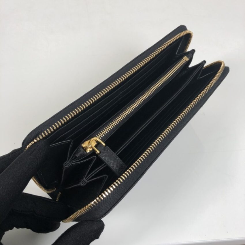 Replica Prada Saffiano Long Wallet Black 6 Replica Prada Saffiano Long Wallet Black - premium 1:1 fake handbag model
