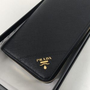 Replica Prada Saffiano Long Wallet Black 2 Replica Prada Saffiano Long Wallet Black - premium 1:1 fake handbag model