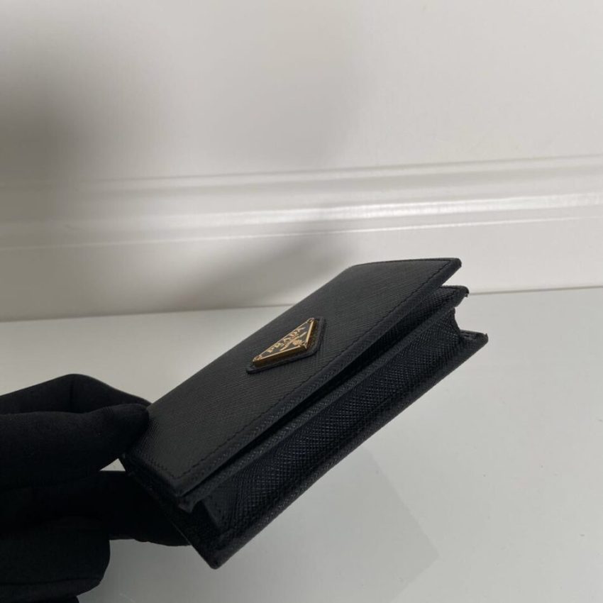 Replica Prada Saffiano Wallet Black Silver - best quality luxury bag dupe