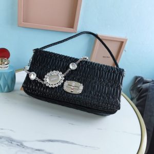 Replica Miu Miu Crystal Handbag Black 1 Replica Miu Miu Crystal Handbag Black - ultra-realistic fake designer tote