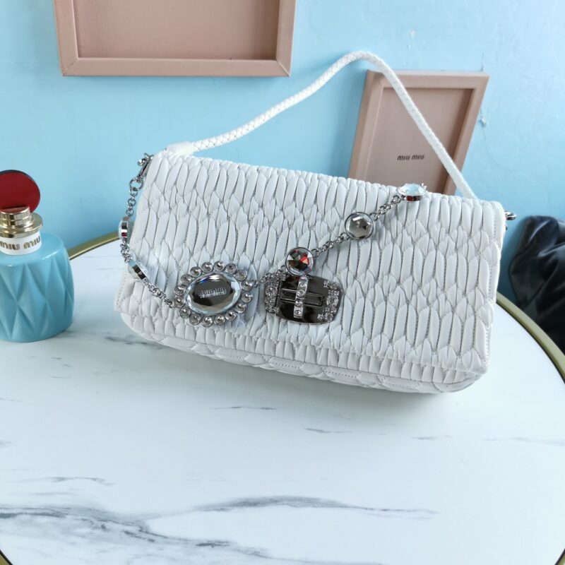 Replica Miu Miu Crystal Handbag White 1 Replica Miu Miu Crystal Handbag White - top-rated replica designer bag