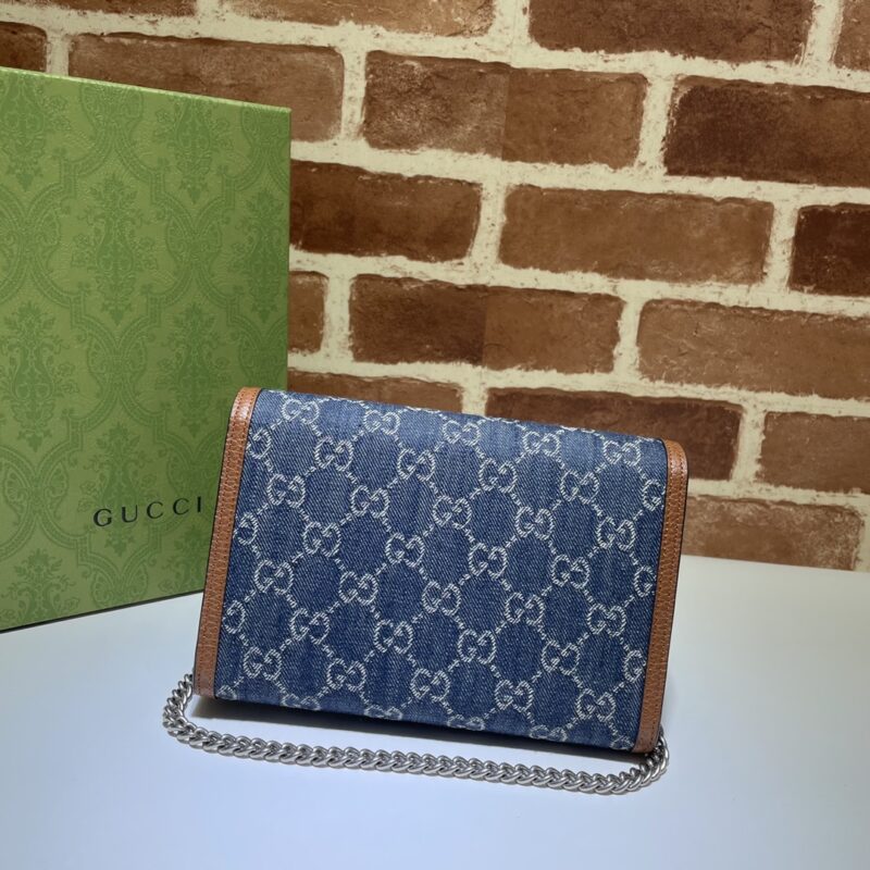 Replica Gucci Dionysus GG Chain Wallet Denim Blue 3 Replica Gucci Dionysus GG Chain Wallet Denim Blue - best-selling designer handbag dupe