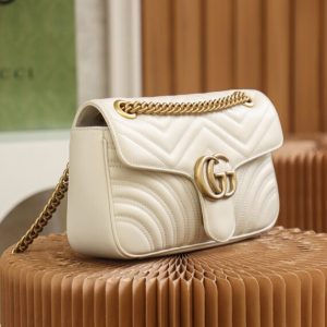 Replica Gucci GG Marmont Medium White 4 Replica Gucci GG Marmont Medium White - high-accuracy replica luxury purse
