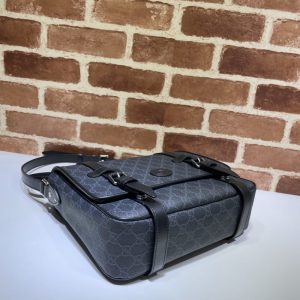 Replica Gucci GG Supreme Shoulder Bag Black 2 Replica Gucci GG Supreme Shoulder Bag Black - ultra-realistic fake designer tote