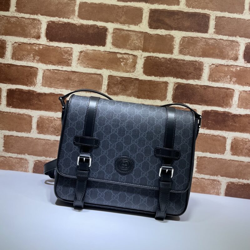 Replica Gucci GG Supreme Shoulder Bag Black 4 Replica Gucci GG Supreme Shoulder Bag Black - 1:1 designer replica handbag