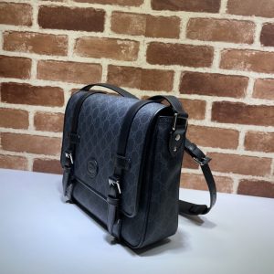 Replica Gucci GG Supreme Shoulder Bag Black 5 Replica Gucci GG Supreme Shoulder Bag Black - 1:1 designer replica handbag