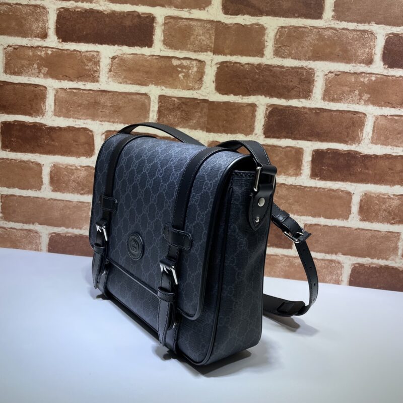 Replica Gucci GG Supreme Shoulder Bag Black 5 Replica Gucci GG Supreme Shoulder Bag Black - 1:1 designer replica handbag