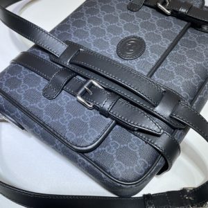 Replica Gucci GG Supreme Shoulder Bag Black 8 Replica Gucci GG Supreme Shoulder Bag Black - 1:1 designer replica handbag