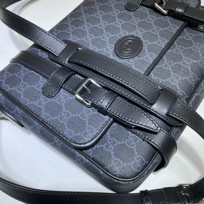 Replica Gucci GG Supreme Shoulder Bag Black 8 Replica Gucci GG Supreme Shoulder Bag Black - 1:1 designer replica handbag