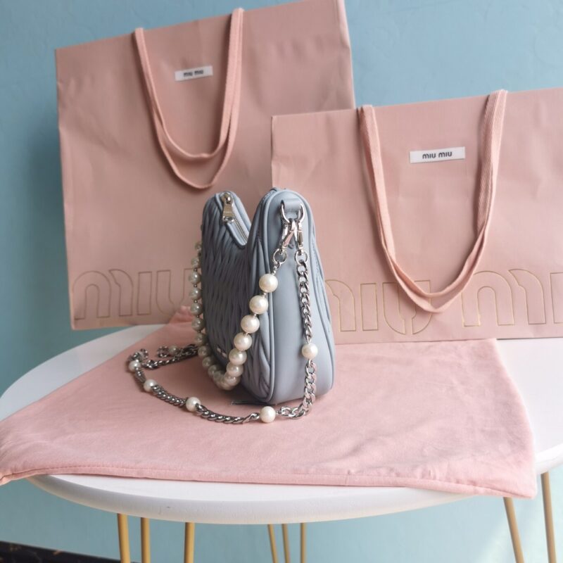 Replica Miu Miu Matelassé Pearl Blue 4 Replica Miu Miu Matelassé Pearl Blue - 1:1 designer replica handbag