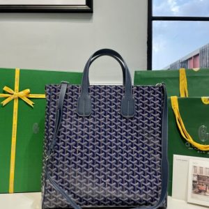 Replica Goyard Voltaire Dark Blue 3 Goyard Voltaire Tote Knockoff — Structured Zip-Top Goyardine Tote