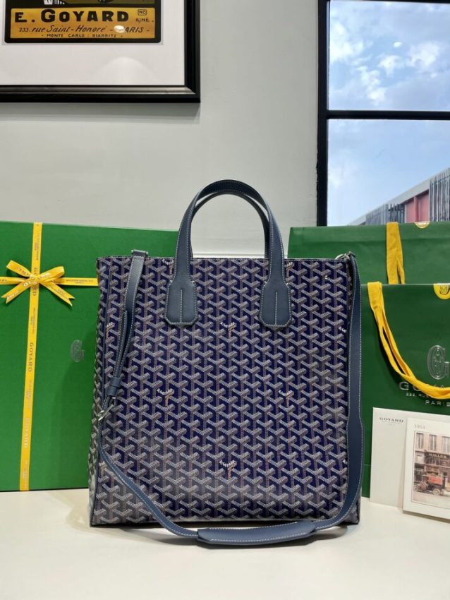 Replica Goyard Voltaire Dark Blue 3 Goyard Voltaire Tote Knockoff — Structured Zip-Top Goyardine Tote