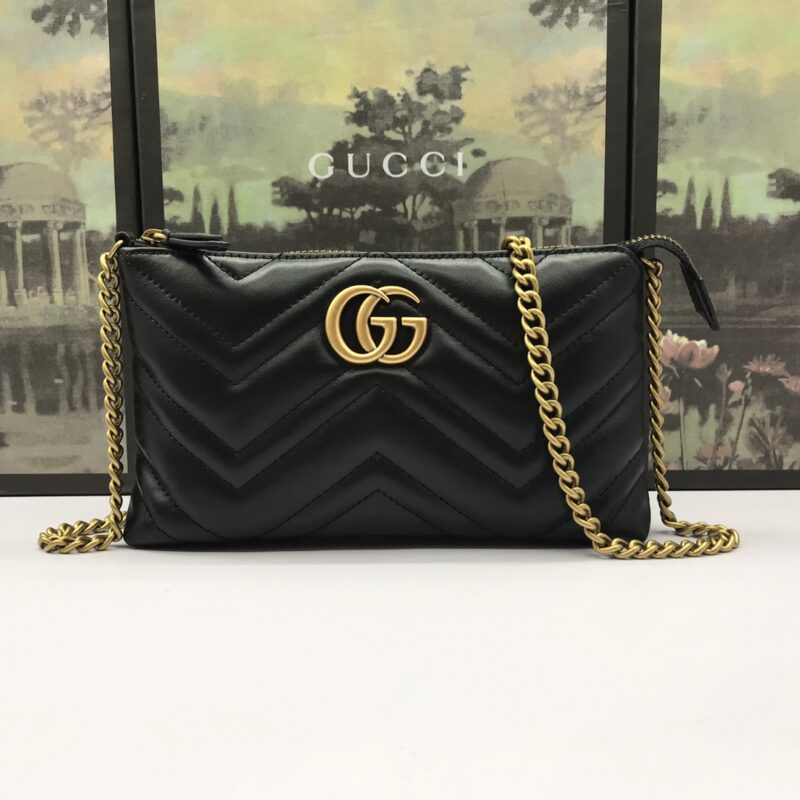 Replica Gucci Marmont Matelasse Wallet On Chain Black 9 Replica Gucci Marmont Matelasse Wallet On Chain Black - premium 1:1 fake handbag model