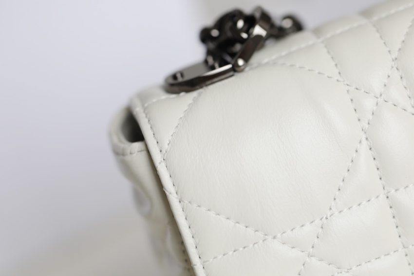 Replica Dior Caro Bag White Gunmetal 4 Replica Dior Caro Bag White Gunmetal - premium 1:1 fake handbag model