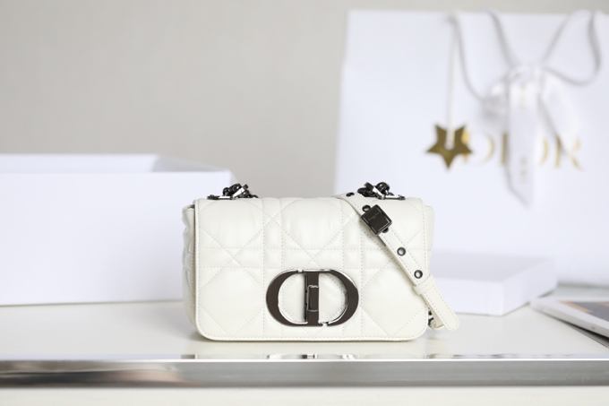Replica Dior Caro Bag White Gunmetal 1 Replica Dior Caro Bag White Gunmetal - realistic designer-inspired fake bag